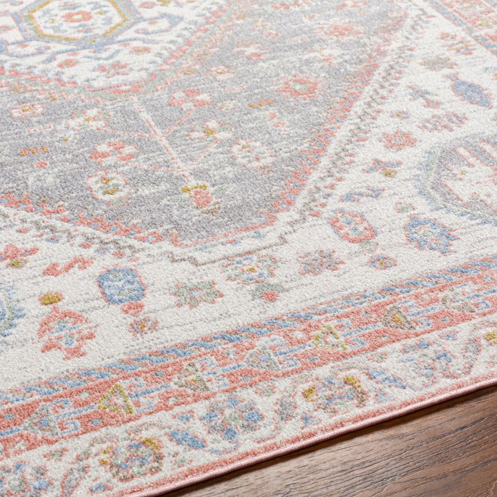 Livabliss Lavadora Traditional Low Pile Polyester Area Rug for Living Room Dining or Entryway Ivory, Plum 9'2" x 12' LVR2348-9312