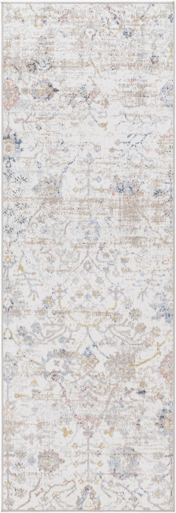 Livabliss Lavadora Traditional Turkish Pattern Polyester Area Rug for Entryways and Hallways Ivory, Brown 2'7" x 7'3" LVR2358-2773