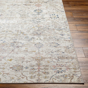 Livabliss Lavadora Traditional Turkish Pattern Polyester Area Rug for Entryways and Hallways Ivory, Brown 6'7" x 6'7" Round LVR2358-67RD