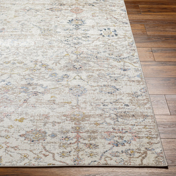 Livabliss Lavadora Traditional Turkish Pattern Polyester Area Rug for Entryways and Hallways Ivory, Brown 6'7" x 6'7" Round LVR2358-67RD