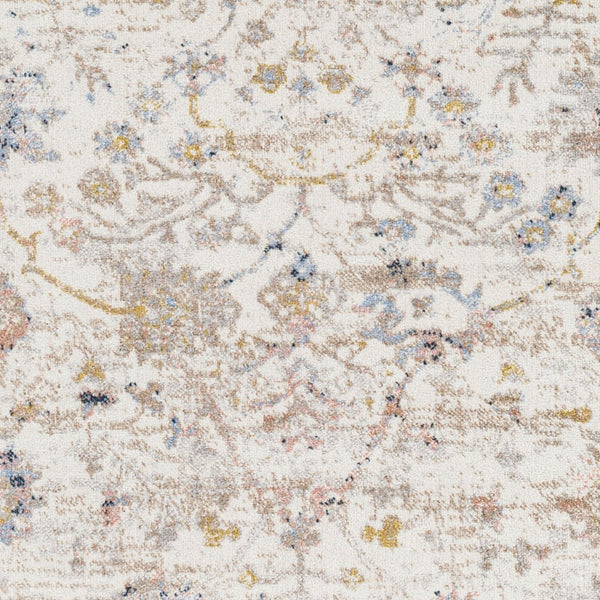 Livabliss Lavadora Traditional Turkish Pattern Polyester Area Rug for Entryways and Hallways Ivory, Brown 6'7" x 6'7" Round LVR2358-67RD