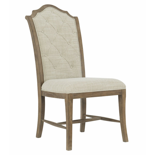 Bernhardt Bernhardt Rustic Patina Side Chair Peppercorn — Weathered White Oak, Button-Tufted, Casual Traditional Elegance 387561D