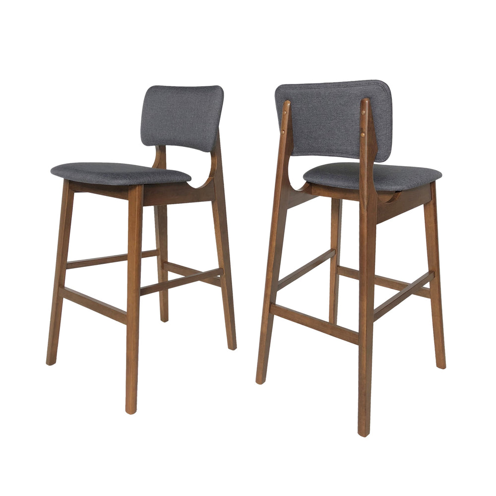 English Elm Bar Chairs Set of Two Solid Rubberwood Mid-century Modern Barstools for Kitchen Islands 63560.00CHAR