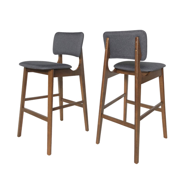 English Elm Bar Chairs Set of Two Solid Rubberwood Mid-century Modern Barstools for Kitchen Islands 63560.00CHAR
