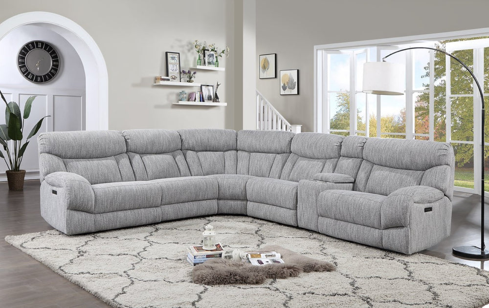 English Elm Steve Silver - Park City 6-Piece Modular Sectional In Pearl Silver - Stylish, Durable, Stain-Resistant Comfort B081S00228-GIGA