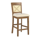 Homelegance By Top-Line Delroy Cane Accent X-Back Counter Height Stools (Set of 2) Oak Rubberwood