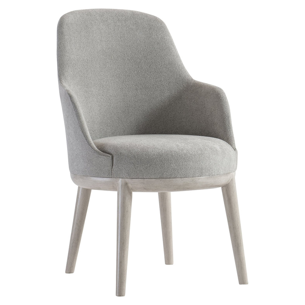 Bernhardt Bernhardt Sereno Arm Chair With Lutra Round Wood Base, Upholstered Comfort, Rustic Modern Elegance 329548
