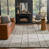 Nourison Vail VAI01 Handmade Tufted No Border Indoor Only Modern  Rug Grey White, Grey White 100% Wool 99446794109