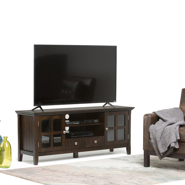 English Elm Acadian 60" Tv Media Stand - Elegant Brunette Brown With Storage & Cable Management For Your Home B136P159420