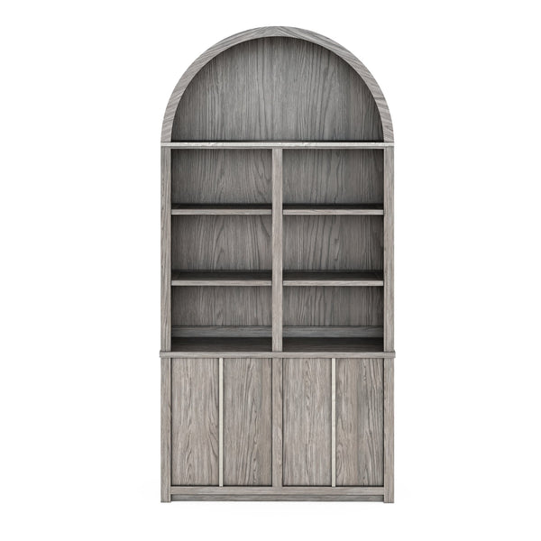 A.R.T. Furniture Vault Display Cabinet - New Traditional Design In Mink Finish With Dimmable Lights & Adjustable Shelves Gray Parawood Solids,White Oak Veneers,Glass 285240-2354