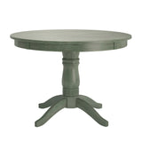 Homelegance By Top-Line Lorren Round Pedestal Base Dining Table Green Rubberwood