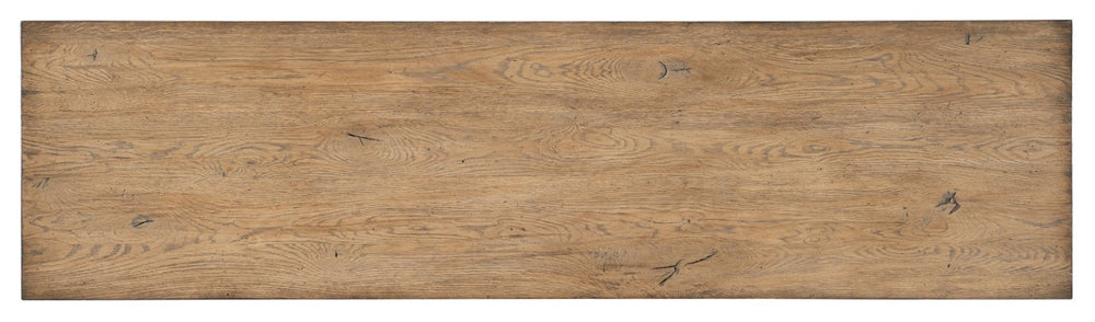 Hooker Furniture Commerce Handcrafted Console With Half-Circle Motif, Distressed Rustic-Modern Entryway Table Light Wood 7228-85004-85