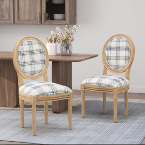 English Elm Christopher Knight Home® - Kd Upholstered Dining Chairs - Elegant French Country Design With Round Backrest & Fluted Legs 60352.00DBLUPLD