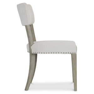 Bernhardt Bernhardt Albion Side Chair With Wire‑Brushed Pewter Oak, Tailored Upholstery, Nailhead Trim Accent 311541