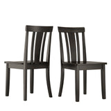 Homelegance By Top-Line Lorren Slat Back Wood Dining Chairs (Set of 2) Black Rubberwood