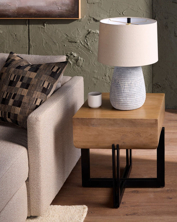 Surya Lowmax Artisan Crafted Square Wood End Table for Bedroom or Living Room Accent LWMX001-222121