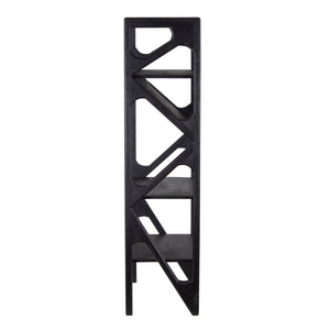 Porter Designs Porter Canberra Solid Mango Wood Bookcase - Black Sandblasted Design For Contemporary Elegance Black Wood 10-108-01-9487s