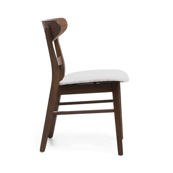 English Elm [video] Rubberwood Dining Chairs Set of 2 Upholstered Mid-century Seats for Modern Homes Light Beige 58915.00WNT