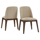 Hutchinson Upholstered Side Chairs with Walnut Legs (Set of 2)