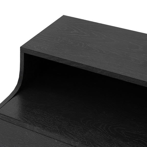 English Elm Christopher Knight Home® - DISA Mid-Century 1-Drawer Nightstand in Black Faux Wood with Splayed Legs, Silver Pull, Compact Storage 71156.00BLK