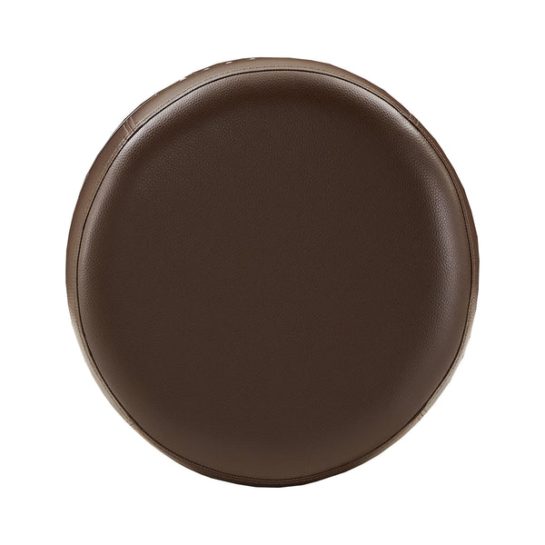 Homelegance By Top-Line Emerson Brown Finish Faux Leather 18" Swivel Dining Height Stool (Set of 2) Brown Rubberwood