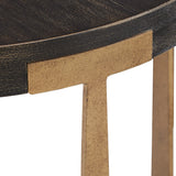 Homelegance By Top-Line Conlley Wood and Metal T-Brace Round End Table Espresso MDF