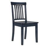 Homelegance By Top-Line Lorren Mission Back Wood Dining Chairs (Set of 2) Blue Rubberwood