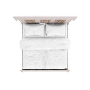 A.R.T. Furniture Alcove Panel Bed In Belgian Ivory & Washed Maple - Sophisticated Design With Decorative Detailing Light Brown, White Acacia Solids,Maple Veneers 321135-2801