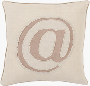 Surya Linen Text Lx-001 18"X18" Durable Accent Pillow - Modern Charm For Your Home Decor, Spot Clean Only Taupe Linen Lx001-1818d