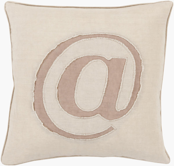 Surya Linen Text Lx-001 18"X18" Durable Accent Pillow - Modern Charm For Your Home Decor, Spot Clean Only Taupe Linen Lx001-1818d