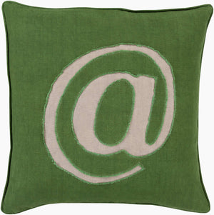 Surya Linen Text Lx-001 18"X18" Durable Accent Pillow - Modern Charm For Your Home Decor, Spot Clean Only Medium Green Linen Lx005-2020