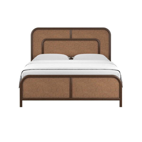 A.R.T. Furniture Verge Woven Panel Bed with Dark Frame – Modern Rustic Design, Rounded Edges for Comfort & Style 337135-1960RS