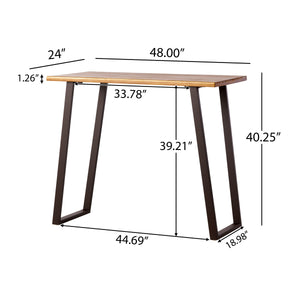English Elm Christopher Knight Home® - BAR TABLE Natural Acacia Wood High-Top Console for Home Bar, Durable Rustic Finish, 52.5"L x 26.8"W 57762.00