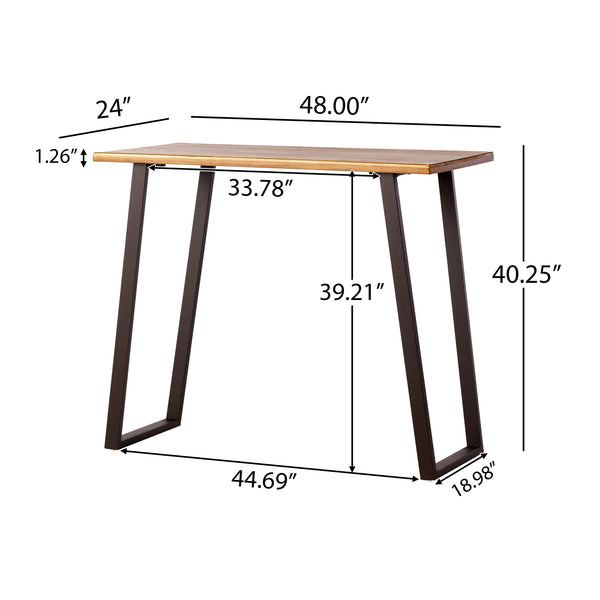 English Elm Christopher Knight Home® - BAR TABLE Natural Acacia Wood High-Top Console for Home Bar, Durable Rustic Finish, 52.5"L x 26.8"W 57762.00