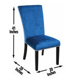 Steve Silver Camila Blue Velvet Dining chair, Set of 2 CM540SBN