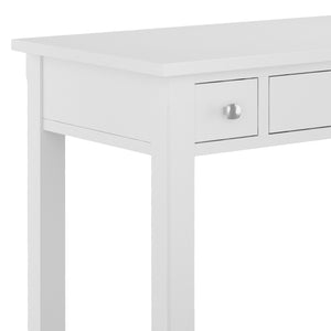 English Elm Avalon White Writing Desk - Handcrafted Solid Wood With Storage For Home Office & Study Space B136P158448