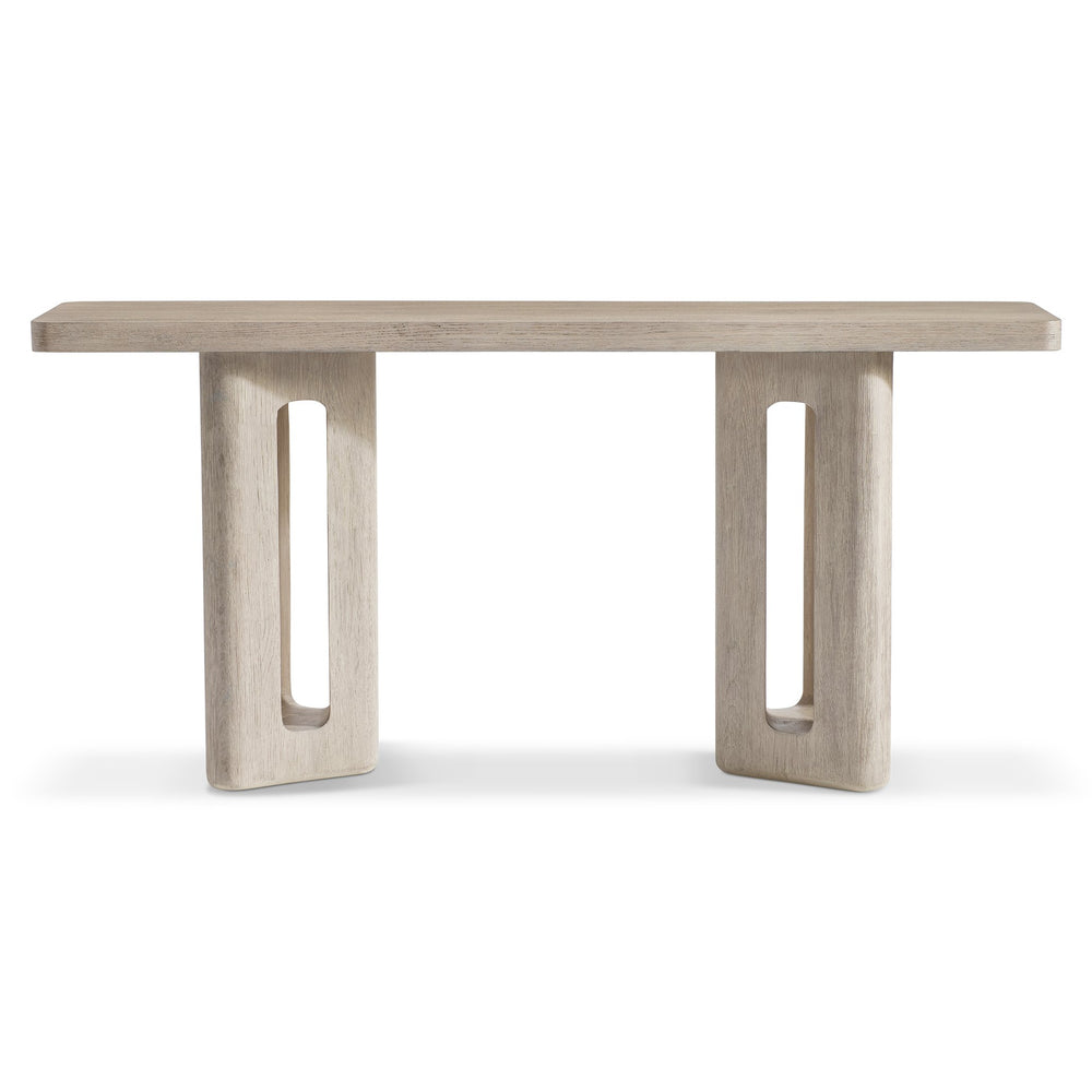 Bernhardt Bernhardt Lucerne Wire-brushed Oak Console Table Sculptural Pedestal Base Entryway Accent 393912