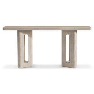 Bernhardt Bernhardt Lucerne Wire-brushed Oak Console Table Sculptural Pedestal Base Entryway Accent 393912