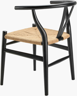 Surya Linxia Mid-century Modern Dining Chair Set - Handcrafted Seagrass & Teak Wood, Elegant Home Decor Top, Wheat Seagrass,Teak Wood Lxa002-set