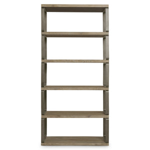 Bernhardt Bernhardt Tribeca Etagere With Aurum Wood Shelves & Barlow Steel Frame — Modern Rustic Open Display 333812