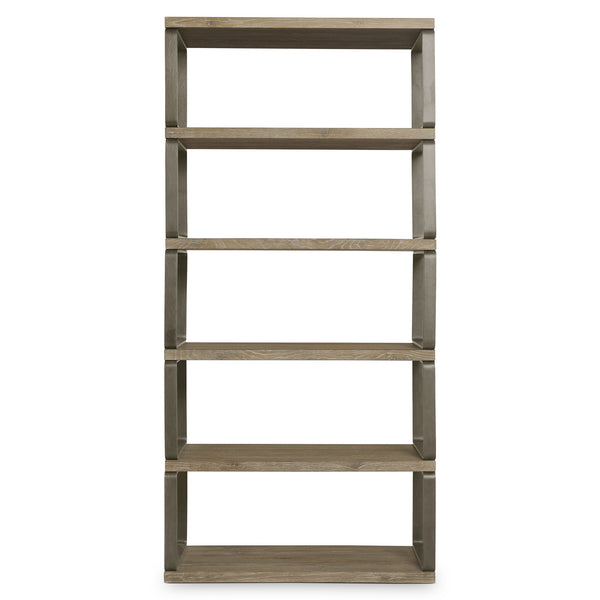 Bernhardt Bernhardt Tribeca Etagere With Aurum Wood Shelves & Barlow Steel Frame — Modern Rustic Open Display 333812