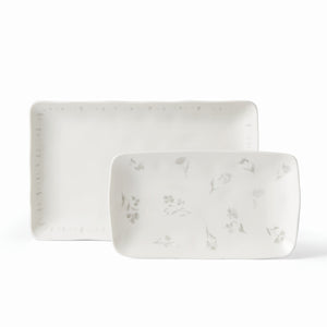 Lenox Oyster Bay 2-Piece Nesting Serving Platters White, WHITE PORCELAIN 894095