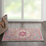 Nourison Passion PSN22 Machine Made Power-loomed Narrow Border Indoor Only Transitional Bohemian Rug Grey,Multi, Grey 100% Polypropylene 99446717498