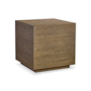 Bernhardt Bernhardt Weiss Oak Cube Side Table with Wire-brushed Finish for Modern Living Rooms 570127
