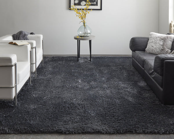 Feizy Rugs Darian Plush High Pile Polyester Shag Rug - Cozy, Modern Design For Effortless Home Elegance Black Polyester Drn39k0fblkchlg00