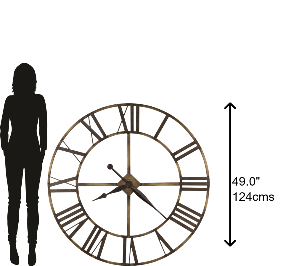 Hekman Furniture 625566 Wingate Oversized Iron Wall Clock - Antique Brass Finish With Elegant Roman Numerals Design Metal Wingate Wall Clock 625566