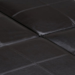 English Elm Avalon - Elegant Square Storage Ottoman In Tanners Brown Faux Leather For Stylish Living Spaces B136P159775