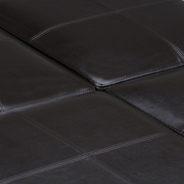 English Elm Avalon - Elegant Square Storage Ottoman In Tanners Brown Faux Leather For Stylish Living Spaces B136P159775