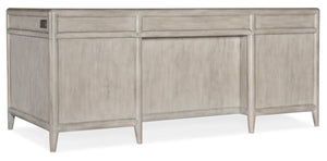 Hooker Furniture Burnham Executive Desk With Grey Mink Alder Veneer, 7 Drawers, Locking File Storage, Durable Finish Light Wood 5921-10562-90