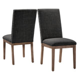 Marsean Nailhead Accent Parson Linen Dining Chairs (Set of 2)